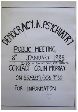 Democracy in Psychiatry poster 1.1.1988