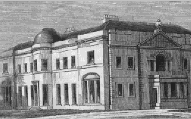 aspect of Haydock Lodge from
an 1845 pamphlet. Click picture
for full text of pamphlet