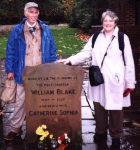 David Watkins
and Susan
Tyler
Hitchcock by the memorial to Catherine and William Blake
