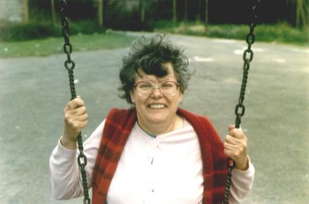 Joan on a swing